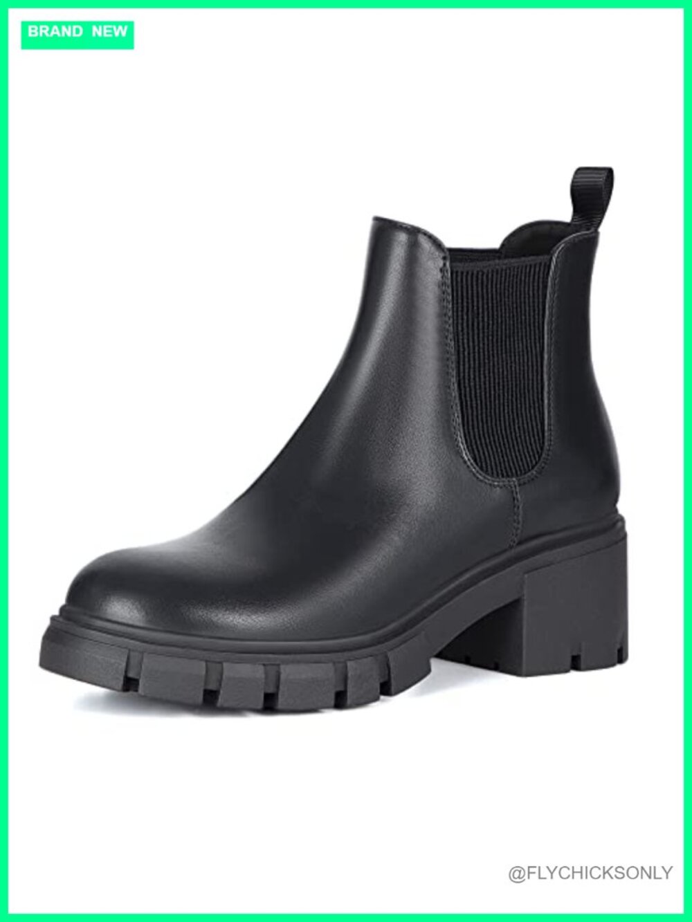 Chelsea Ankle Boots Faux Leather Suede Slip On Block Heel